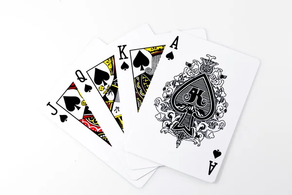 Jogando cartas - isolado no fundo branco — Fotografia de Stock