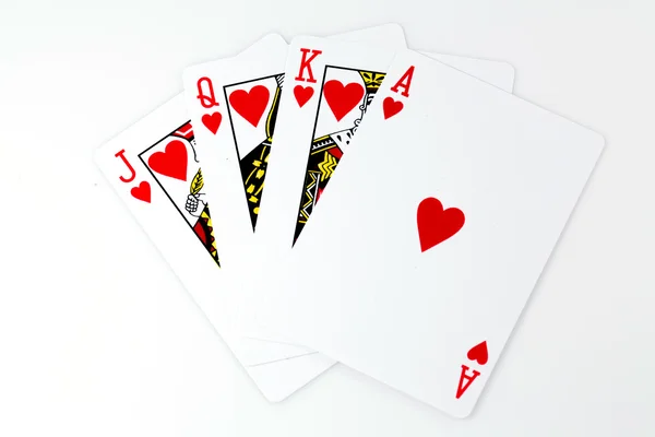 Jugar a las cartas - aislado sobre fondo blanco — Foto de Stock