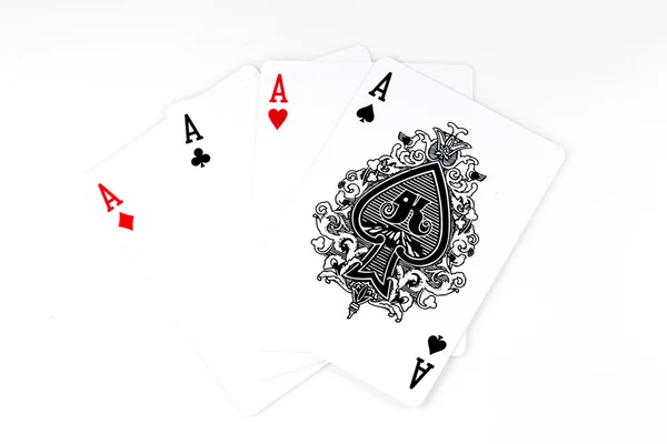 Jugar a las cartas - aislado sobre fondo blanco — Foto de Stock