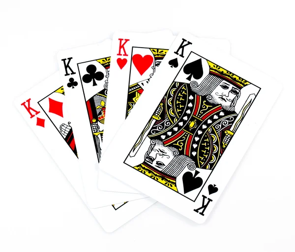 Jogando cartas - isolado no fundo branco — Fotografia de Stock