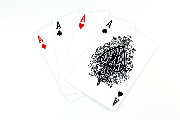 Jogando cartas - isolado no fundo branco — Fotografia de Stock
