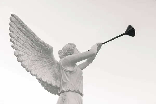 Engel standbeeld op witte achtergrond — Stockfoto