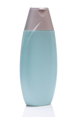 Mavi boş şişe gri kapaklı