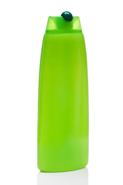 Зеленая бутылка для шампуня — стоковое фото