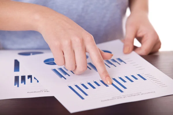 Female hands and business document — Stock Photo, Image