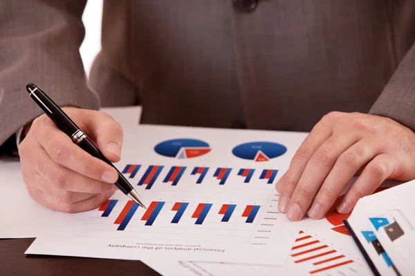 Closeup men hands with business documents — Stock Photo, Image