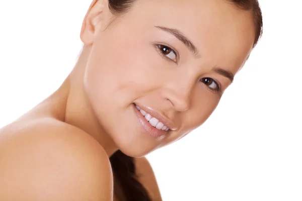 健康な皮膚の清潔な顔女性 — ストック写真