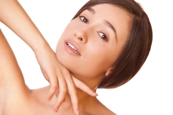 Woman with clean skin looking at camera — Stock Photo, Image