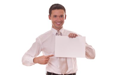 adam hows boş kağıt üzerinde parmak