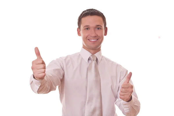 Man shows thumbs up — Stock Photo, Image