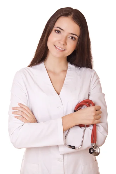 Femme médecin avec stéthoscope — Photo