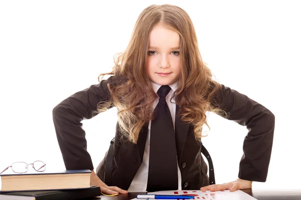 Little girl dressed as business woman — Stock Photo, Image