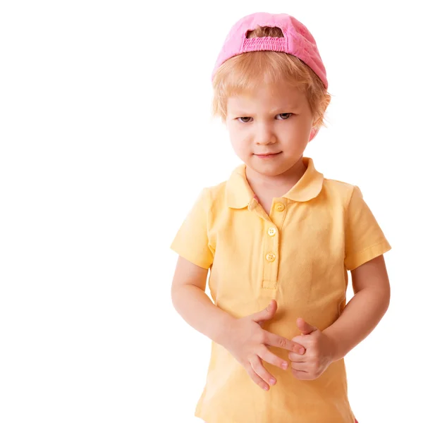 Serious little girl frowned — Stock Photo, Image