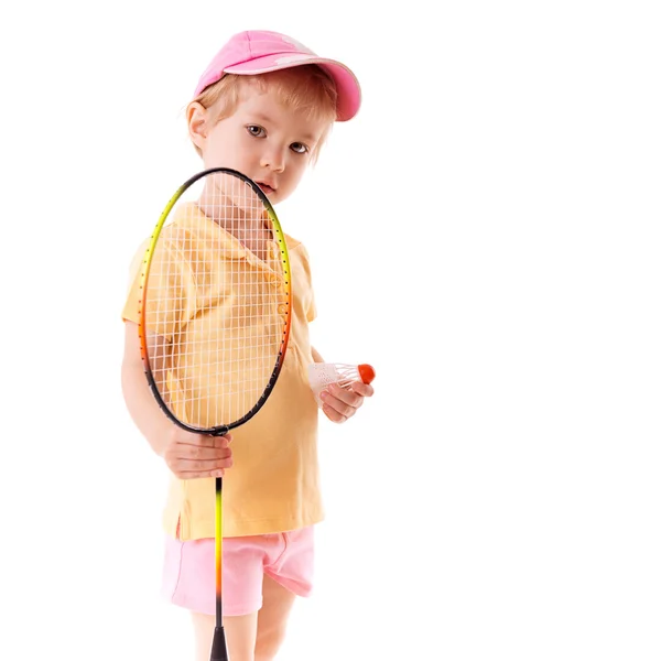 Niña con raqueta —  Fotos de Stock