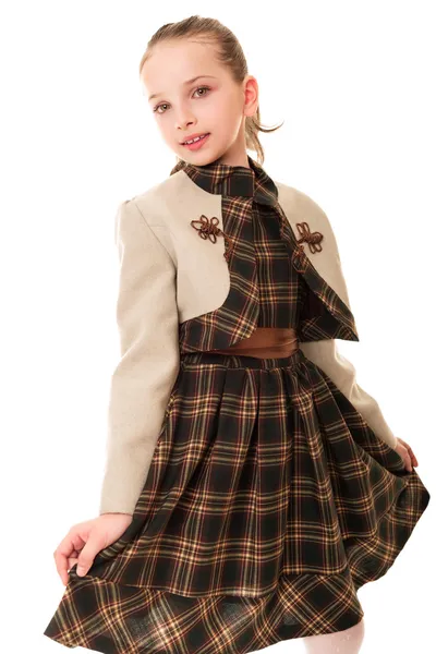 Fashion little girl in studio — Stock Photo, Image