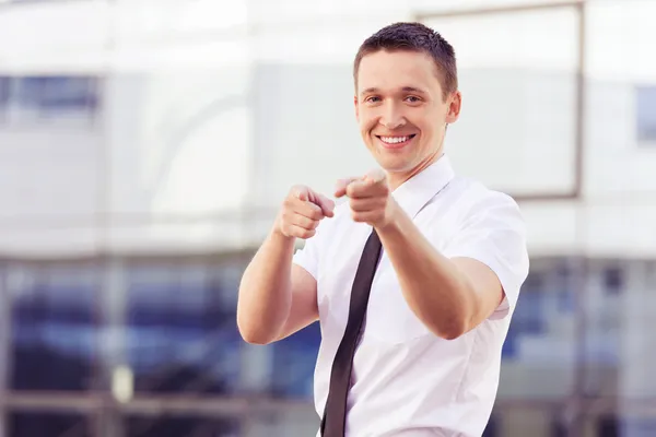 Successful man pointing at you — Stock Photo, Image
