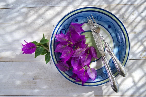 First Course With Bougainvillea — Stock Photo, Image