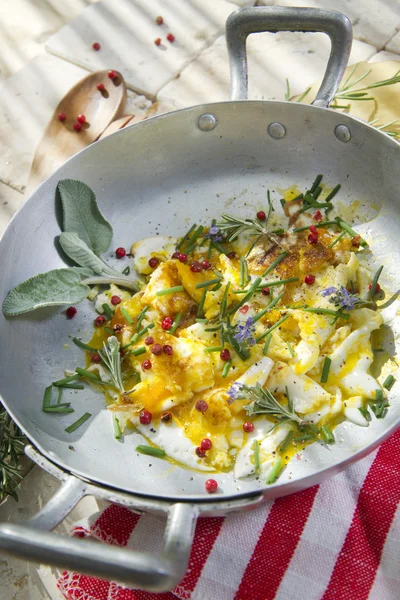 Fried Egg Scrambled — Stock Photo, Image