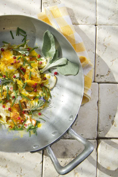 Fried Egg Scrambled — Stock Photo, Image