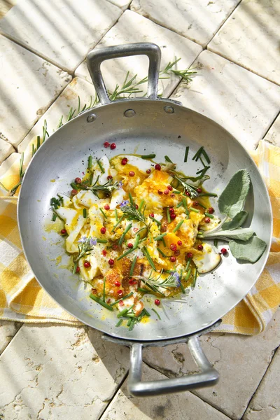 Fried Egg Scrambled — Stock Photo, Image