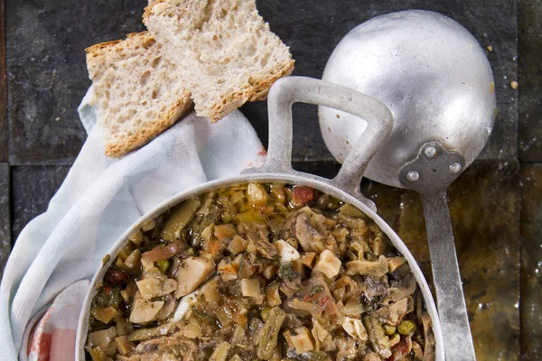Houbová polévka, smíšené — Stock fotografie