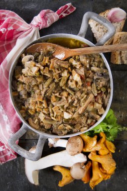 karışık mantar çorbası