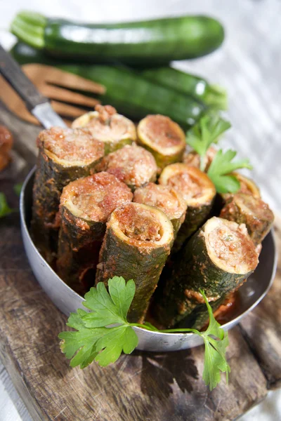 Zucchini Stuffed With Meat — Stock Photo, Image