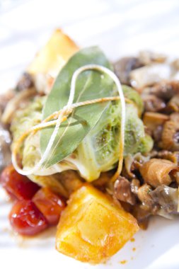 paket mantar, seçici odak bir tarafı ile lahana