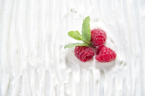 Yogur de frambuesa y menta —  Fotos de Stock