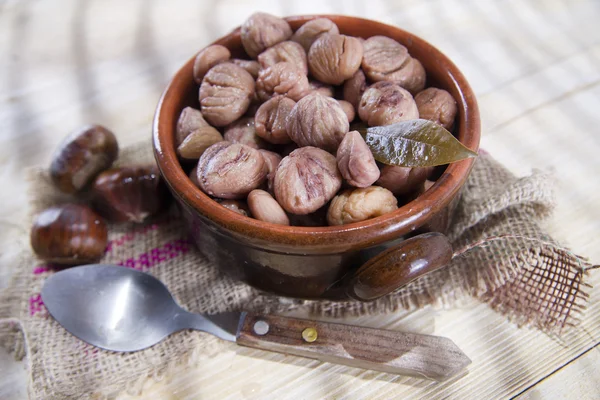 Gekookte kastanjes — Stockfoto