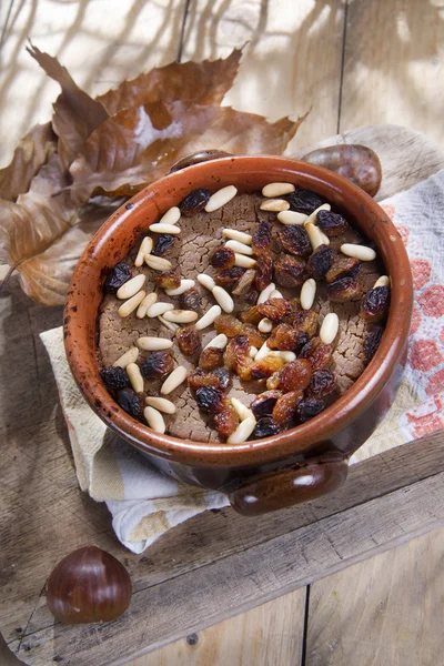 Torta fatta con farina di castagne — Foto Stock