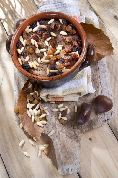 Kake laget av kastanjemel – stockfoto