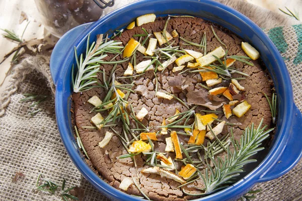 Chestnut flour cake with orange and rosemary — Stock Photo, Image