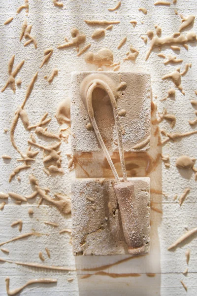 Sammansättningen av kastanj mjöl — Stock fotografie