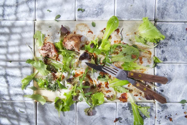 Were leftovers after a meal — Stock Photo, Image