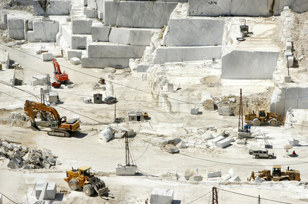 Marble quarry in Carrara White Italy 