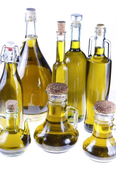 Series of bottles of olive oil — Stock Photo, Image