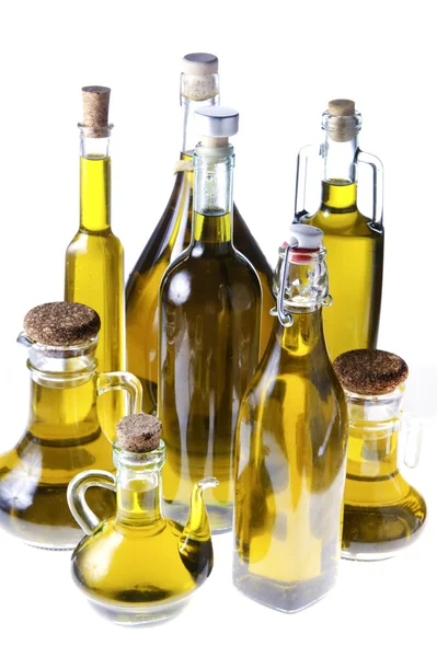 Series of bottles of olive oil — Stock Photo, Image