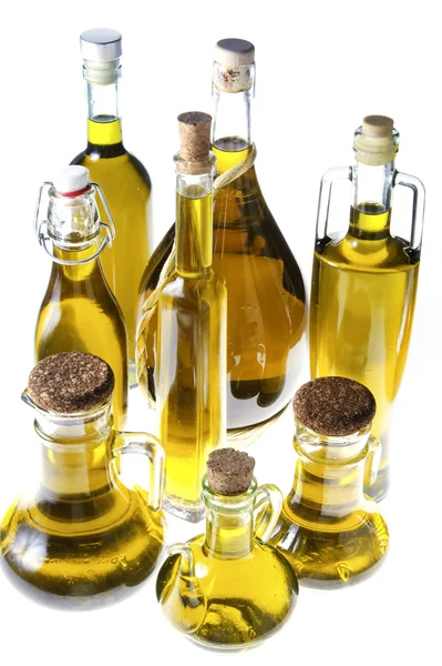 Серия бутылок оливкового масла — стоковое фото