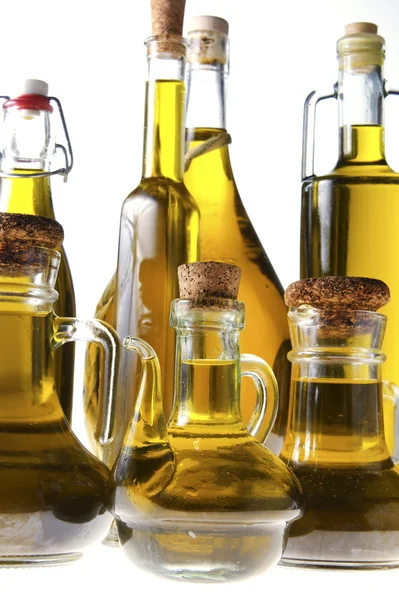 Series of bottles of olive oil — Stock Photo, Image