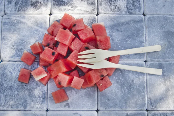 Watermelon cubes — Stock Photo, Image