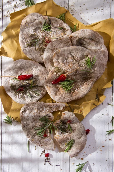 Focaccia wholemeal flour — Stock Photo, Image