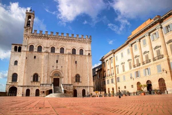 Piazza Principale Gubbio Piccolo Borgo Medievale Del Centro Italia — Foto Stock