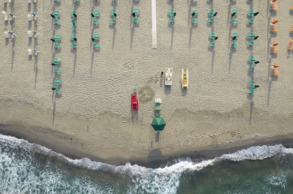 Vista Aérea Playa Viareggio Toscana Fotografiada Madrugada — Foto de Stock