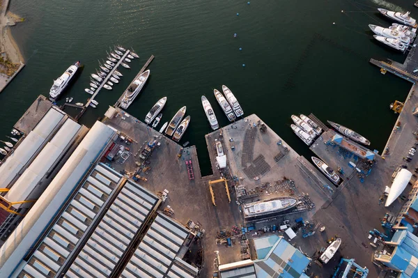 Aerial Documentation Touristic Port Viareggio Tuscany Italy — Stock Photo, Image