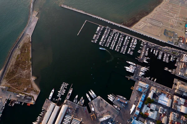 Aerial Documentation Touristic Port Viareggio Tuscany Italy — Foto Stock