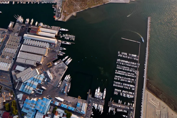 Aerial Documentation Touristic Port Viareggio Tuscany Italy — Stock Photo, Image