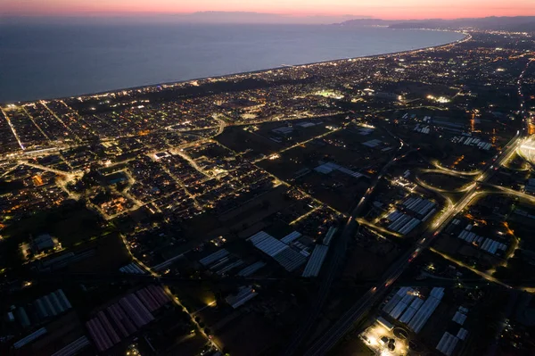 Aerial Documentation City Viareggio Seen Night — Stock Photo, Image