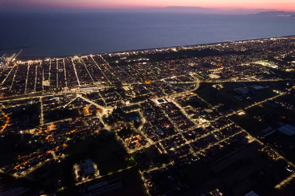 Aerial Documentation City Viareggio Seen Night — Zdjęcie stockowe