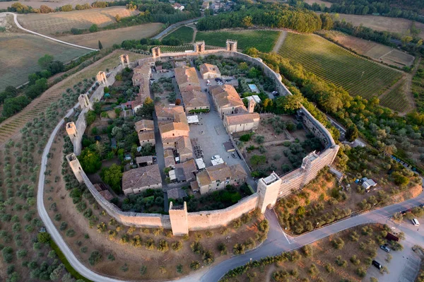 Aerial Photographic Documentation Village Monteriggiori Tuscany Italy — 스톡 사진